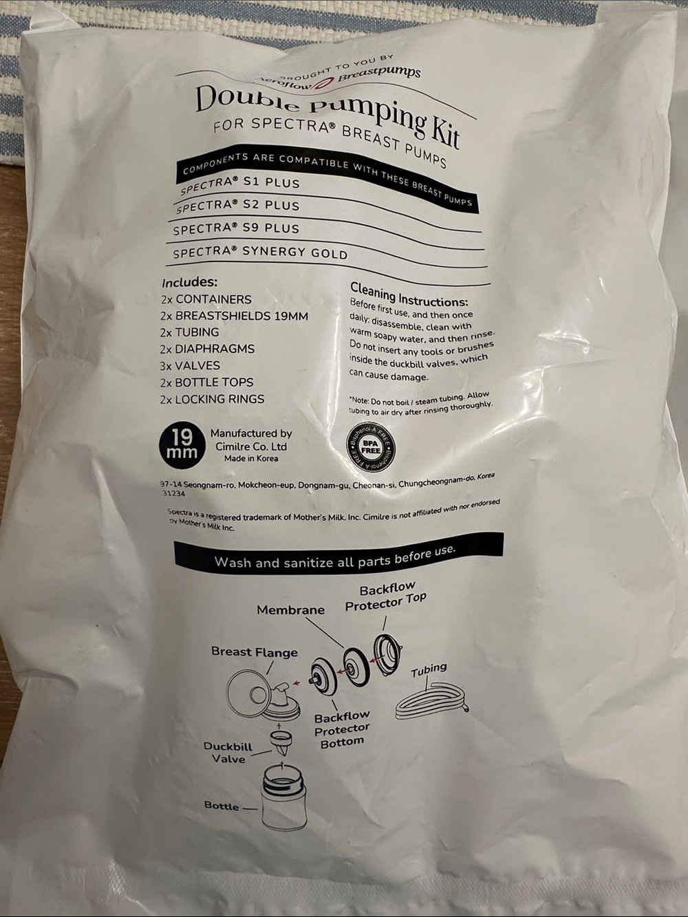 Spectra Double Pumping Kit Replacement Parts – White